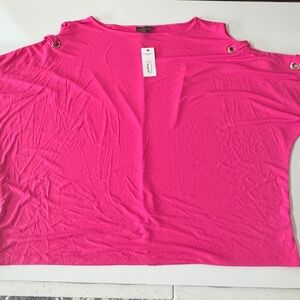 BOLD elements Hot Pink Blouse with Grommet Details